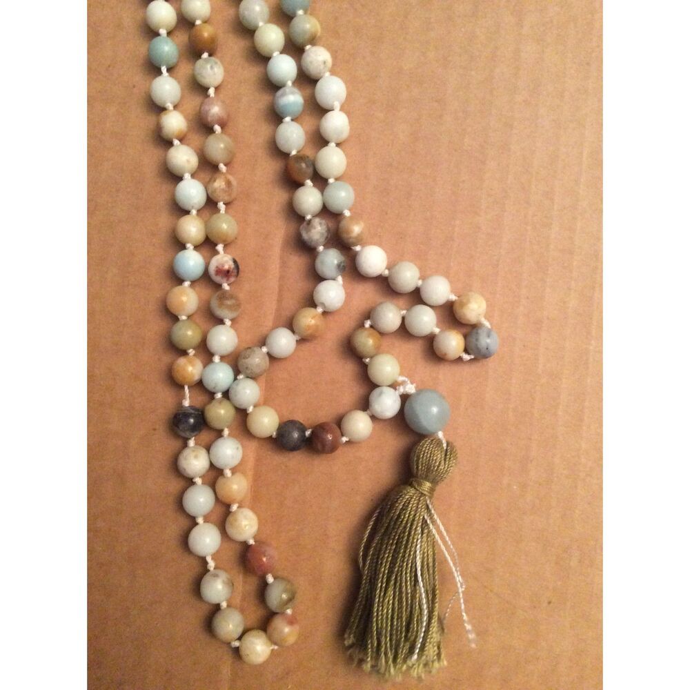 Real natural stone beads, hand knotted B31